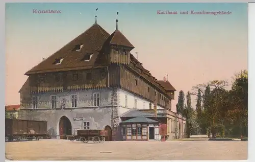 (92747) AK Konstanz am Bodensee, Kaufhaus u. Konziliumsgebäude, vor 1945
