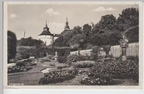 (90273) Foto AK Langenburg, Schloss mit Garten, Sonderstempel 1929