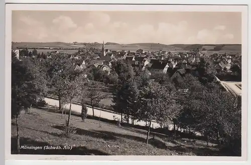 (90262) Foto AK Münsingen, Württemberg, Panorama, Feldpost 1940