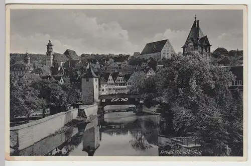 (90208) AK Schwäbisch Hall, Panorama Altstadt 1933-45