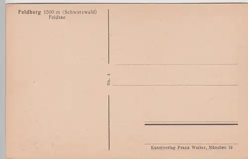 (89915) AK Feldberg im Schwarzwald, Feldsee, vor 1945