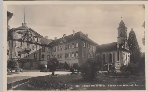 (89900) Foto AK Insel Mainau, Schloss u. Schlosskirche, 1931