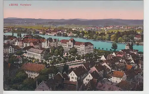 (87479) AK Konstanz, Bodensee, Panorama, Rhein, vor 1945