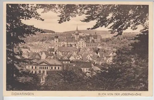 (85862) AK Sigmaringen mit Schloss von der Josephshöhe, vor 1945