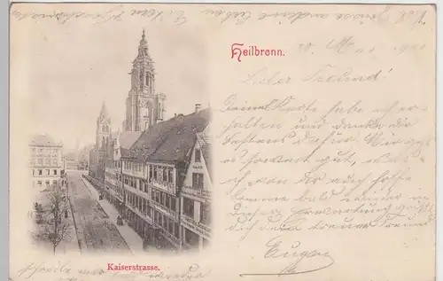 (85227) AK Heilbronn, Kaiserstraße, Gymnasium a. Rückseite 1901