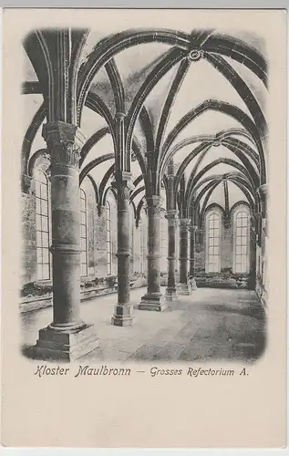 (83943) AK Kloster Maulbronn, Großes Refektorium, Inneres, vor 1945