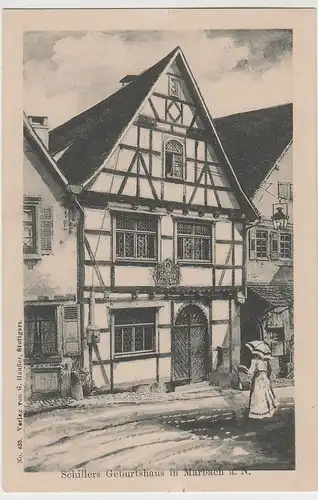 (83928) AK Marbach am Neckar, Schiller Geburtshaus, bis 1905