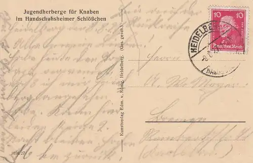 (83770) AK Handschuhsheim, Jugendherberge für Knaben, 1927