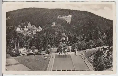 (8372) Foto AK Triberg im Schwarzwald, Schwimmbad 1938