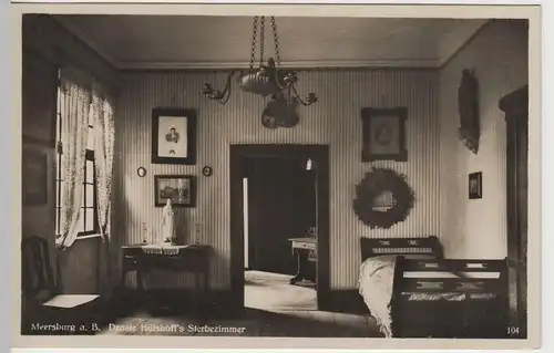 (81755) Foto AK Meersburg, Droste Hülshoff's Sterbezimmer, vor 1945