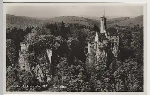 (81741) Foto AK Schloss Lichtenstein, Luftbild, 1933