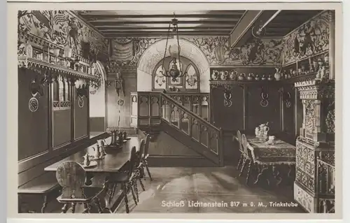 (81740) Foto AK Schloss Lichtenstein, Trinkstube, 1933