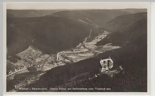 (81724) Foto AK Wildbad im Schwarzwald, Oberes Enztal m. Sommerberg