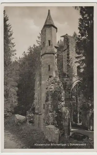 (79554) Foto AK Klosterruine Allerheiligen im Schwarzwald, vor 1945