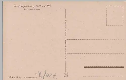 (79445) AK Dreifaltigkeitsberg bei Spaichingen, vor 1945