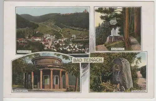 (79402) AK Bad Teinach, Adolfshöhe, Scheffelhöhe, Wilhelmshöhe, v. 1945