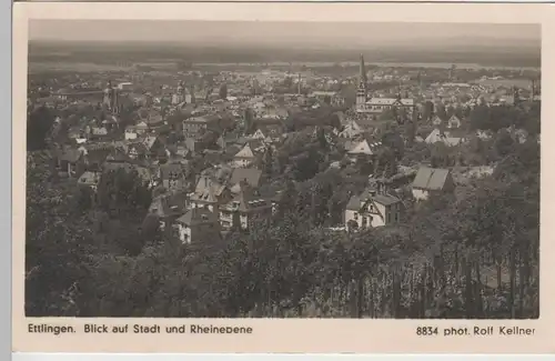 (79347) Foto AK Ettlingen, Panorama, Sonderstempel 1950