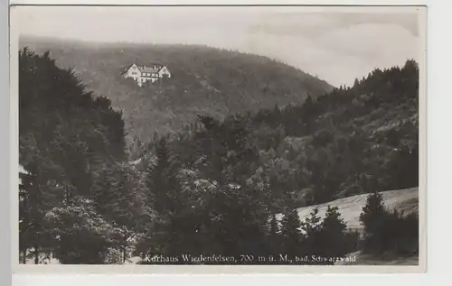 (79059) Foto AK Kurhaus Wiedenfelsen im Schwarzwald, 1931