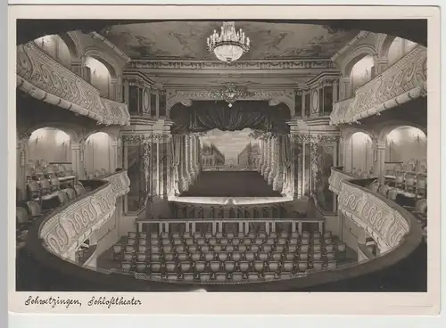 (77116) Foto AK Schwetzingen, Schloßtheater Inneres, 1937-45