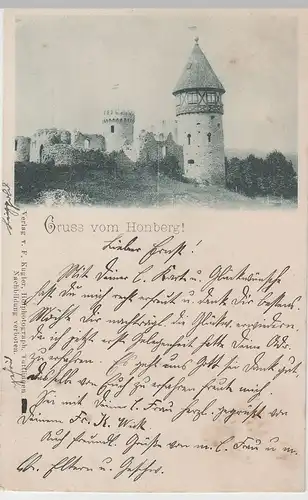 (76844) AK Gruss vom Honberg, Burg Honberg 1903