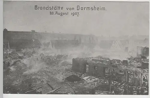(76798) AK Darmsheim, Ansicht nach dem Brand 1907