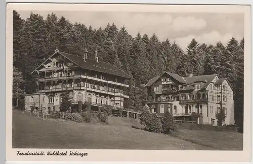 (76602) Foto AK Freudenstadt, Waldhotel Stokinger, 1952