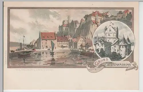 (76130) Künstler AK K. Mutter, Gruß aus Meersburg, Bodensee, bis um 1905