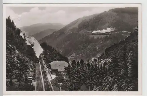 (75112) Foto AK Schwarzwaldbahn, Haldentunnel, Seelenwaldkurve, vor 1945