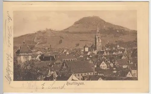 (7360) AK Reutlingen, B.-Württ., Marienkirche, Stadtansicht, um 1911