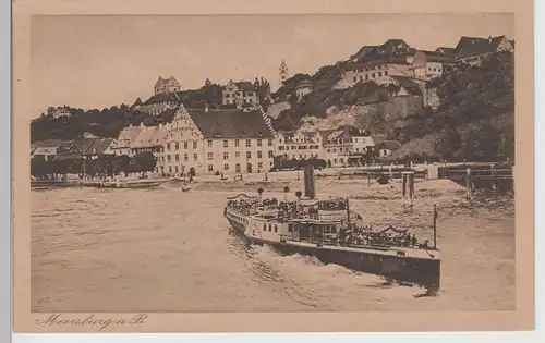 (72155) AK Meersburg, Bodensee, Raddampfer, Altes Schloss, vor 1945