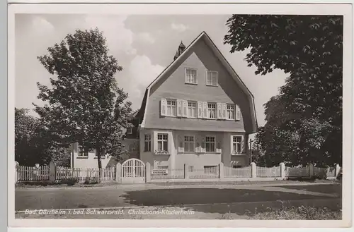 (72095) AK Bad Dürrheim, Schwarzwald, Chrischona-Kinderheim 1954