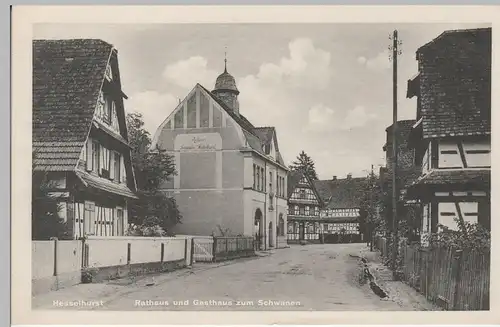 (71161) AK Hesselhurst, Rathaus u. Gasthaus "Zum Schwanen"