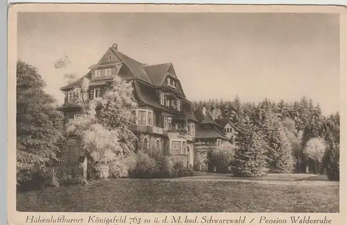 (71150) AK Königsfeld im Schwarzwald, Pension Waldesruhe, 1931
