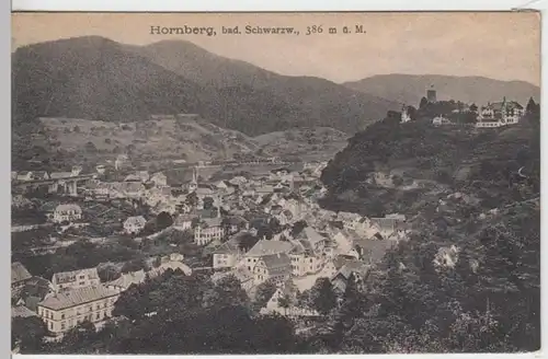 (7097) AK Hornberg, Schwarzwald, Panorama, vor 1945