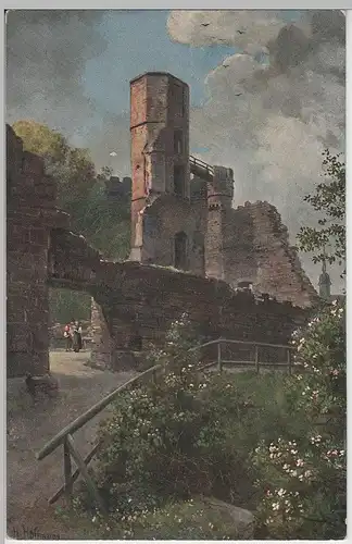 (70035) Künstler AK H. Hoffmann: Dilsberg, Burgruine, 1910