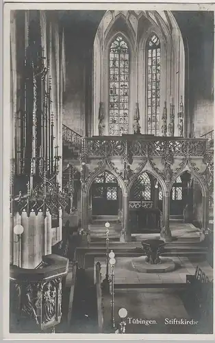 (69959) Foto AK Tübingen, Stiftskirche, Inneres 1928