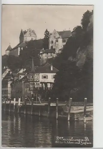 (69944) Foto AK Meersburg, Bodensee, Altes Schloss u. Hafen, vor 1945