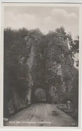 (69826) Foto AK Albtal, Schwarzwald, Straßentunnel, vor 1945