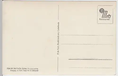 (6935) Foto AK Calmbach, Bad Wildbad, Schwarzwald 1940