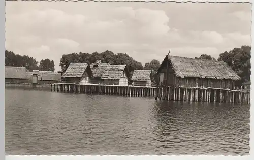 (68407) Foto AK Unteruhldingen am Bodensee, Pfahlbauten