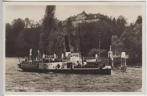 (6632) Foto AK Schloss Mainau, Konstanz, Dampfer, vor 1945