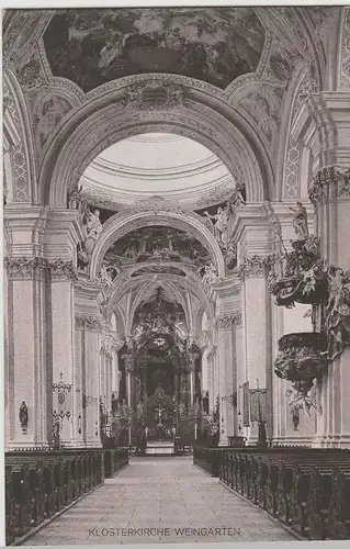 (65882) AK Weingarten, Klosterkirche Inneres, vor 1945