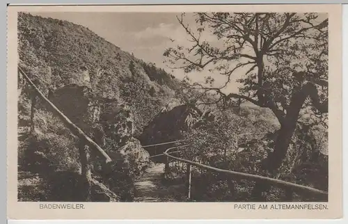 (63502) AK Badenweiler, Südschwarzwald, am Altemannfelsen, vor 1945