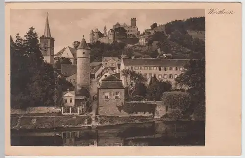 (59419) AK Wertheim, Tauberpartie am Kittsteinturm, vor 1945