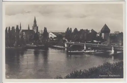 (5841) Foto AK Konstanz, Bodensee, Rheinbrücke 1930