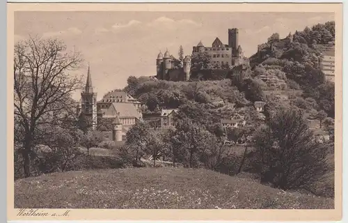 (57468) AK Wertheim, Stadtansicht, Burg, Stiftskirche, vor 1945