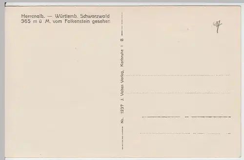 (54948) Foto AK Herrenalb, Gesamtansicht vom Falkenstein, vor 1945