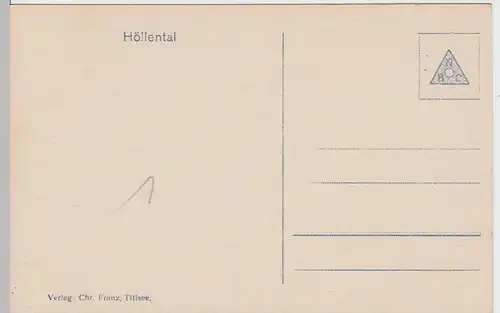 (54909) Foto AK Höllsteig, Höllental, Eingang zur Ravennaschlucht, vor 1945