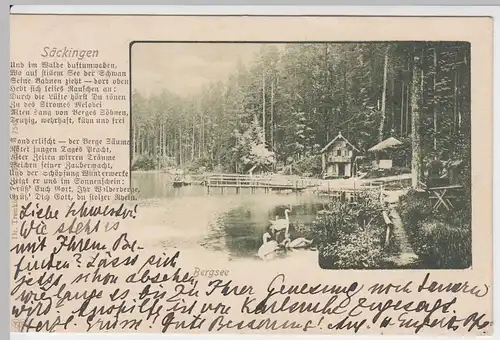 (54408) AK Säckingen, Bergsee, mit Gedicht, 1904