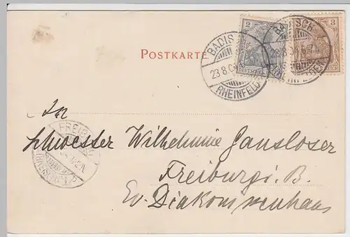 (54408) AK Säckingen, Bergsee, mit Gedicht, 1904